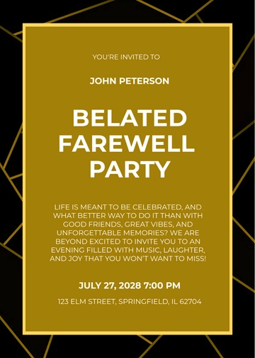 Free Gold Invitation Template to Edit Online