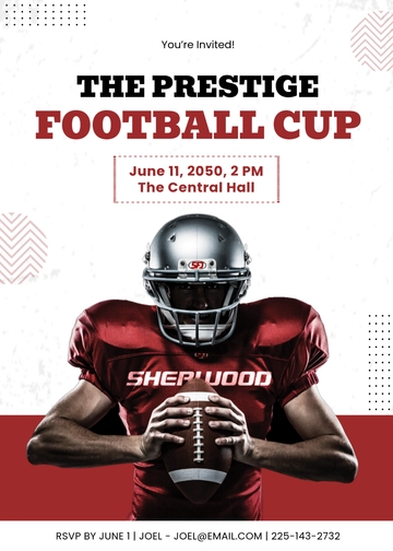 Free Football Tournament Sports Invitation Template to Edit Online