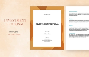 Investment Proposal Sample Template