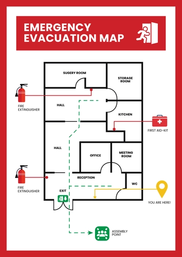 Free Evacuation Route Map Design Template to Edit Online