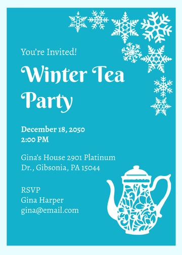 Free Frozen-Themed Tea Party Invitation Template to Edit Online