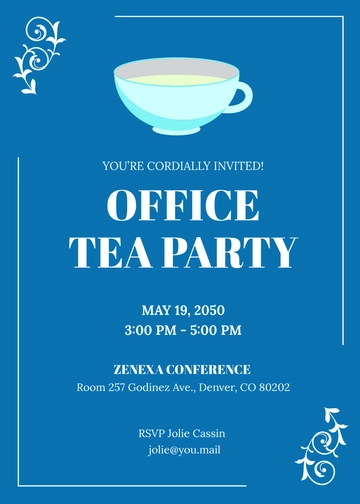 Free Professional Tea Party Invitation Template with RSVP to Edit Online