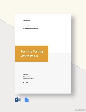 Security Testing White Paper Template