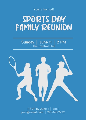 Free Sports Family Reunion Invitation Template to Edit Online