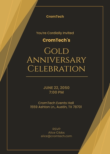 Free Professional Gold Corporate Invitation Template to Edit Online