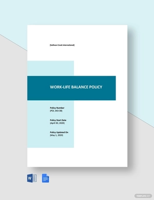 Work Life Balance Policy Template