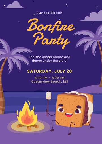 Free Cute Summer Party Invitation Template to Edit Online