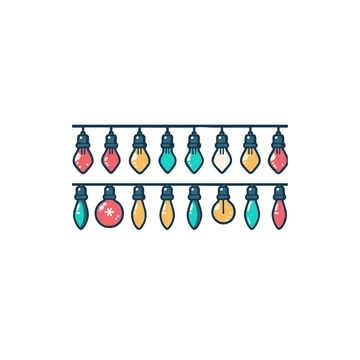 Free Colored Christmas Lights Clipart to Edit Online