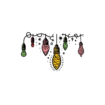 Free Doodle Christmas Lights Clipart to Edit Online