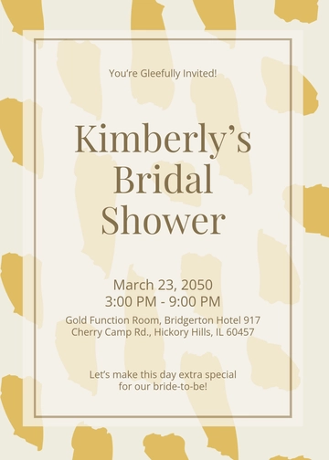 Free Creative Gold Bridal Shower Invitation Template to Edit Online