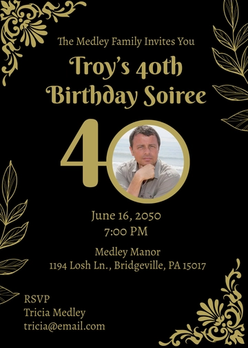 Free Creative DIY 40th Birthday Invitation Template to Edit Online