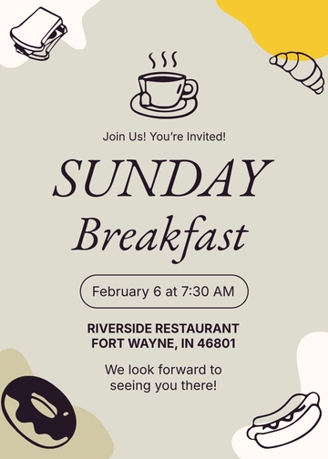 Free Sunday Breakfast Invitation Template to Edit Online