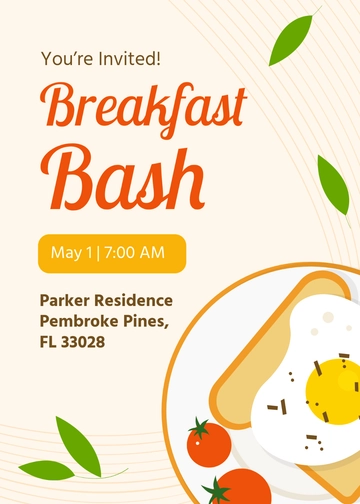 Free Breakfast Bash Invitation Template to Edit Online