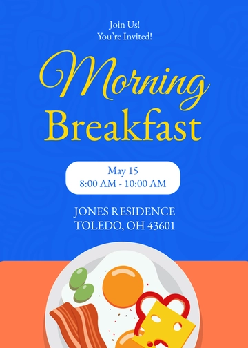 Free Morning Breakfast Invitation Template to Edit Online