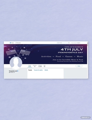 4th of July Twitter Header Cover Template