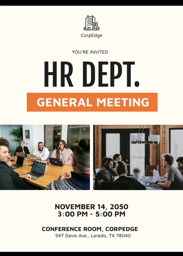 Free Corporate HR Invitation Template to Edit Online