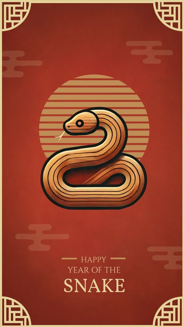 Free Snake Year Wallpaper Template to Edit Online