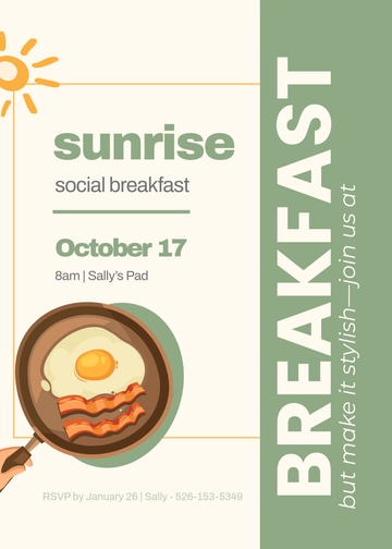 Free Stylish Breakfast Invitation Template to Edit Online