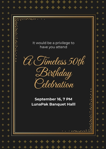 Free 50th Birthday Invitation with Program Template to Edit Online
