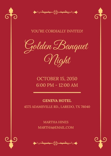 Free Modern Gold Formal Invitation Template to Edit Online