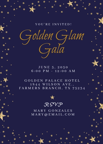 Free Gold Glitter Invitation Template to Edit Online