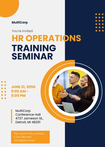 Free Simple HR Training Invitation Template to Edit Online