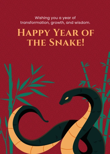 Free Snake Year Wishes Template to Edit Online