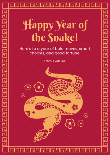 Free Snake Year Message Template to Edit Online