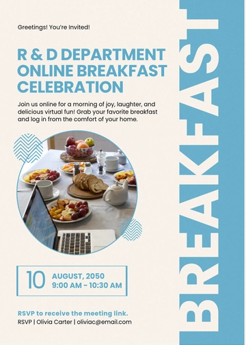 Free Digital Celebration Breakfast Invitation Template to Edit Online