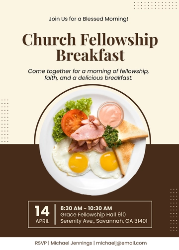 Free Elegant Church Breakfast Invitation Template to Edit Online