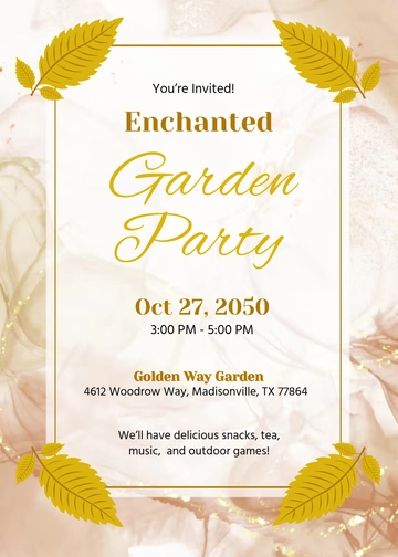 Free Gold Elegant Invitation Template to Edit Online