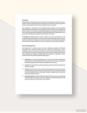 Risk Management White Paper Template
