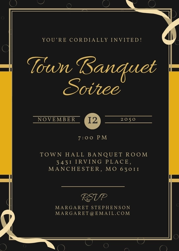 Free Gold and Black Classy Invitation Template to Edit Online
