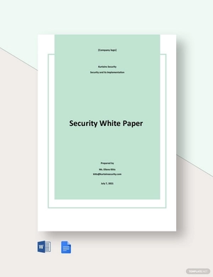 Sample Security White Paper Template
