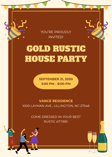 Free Aesthetic Gold Rustic Invitation Template to Edit Online
