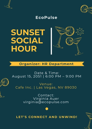Free Aesthetic Social Hour HR Invitation Template to Edit Online