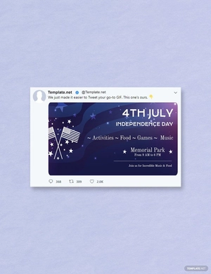 4th of July Twitter Post Template