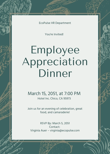 Free Editable Dinner HR Invitation Template to Edit Online