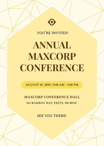 Free Gold Geometric Invitation Template to Edit Online