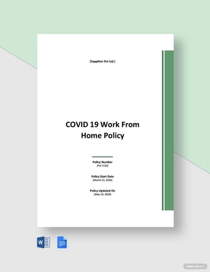 COVID 19 Work From Home Policy Template