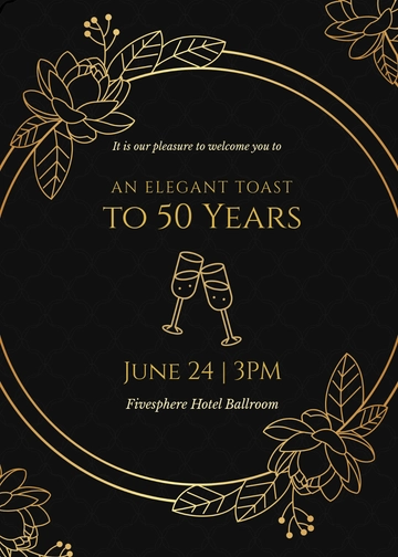Free Elegant 50th Birthday Invitation Template to Edit Online