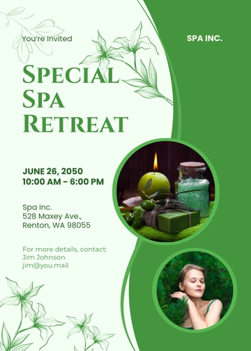Free Aesthetic Spa Invitation Template for Retreats to Edit Online