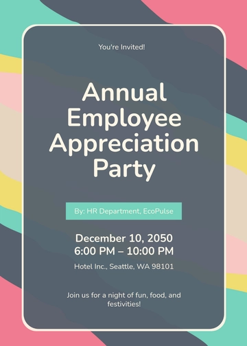 Free Colorful Party HR Invitation Template to Edit Online