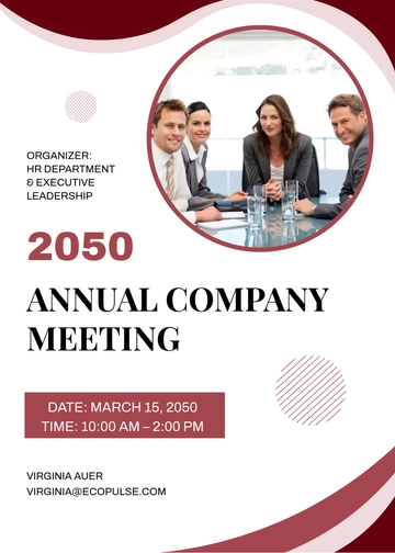 Free Annual Company Meeting HR Invitation Template to Edit Online