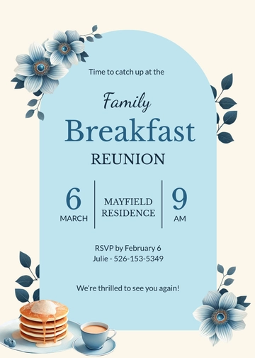 Free Family Breakfast Invitation Template to Edit Online