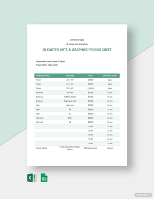 Freelance Pricing Worksheet Template