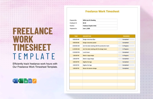 Freelance Work Timesheet Template