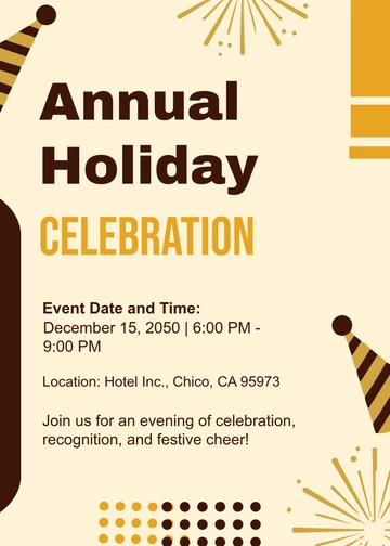 Free Corporate Holiday Party HR Invitation Template to Edit Online