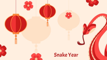 Free Snake Year Decoration Template to Edit Online