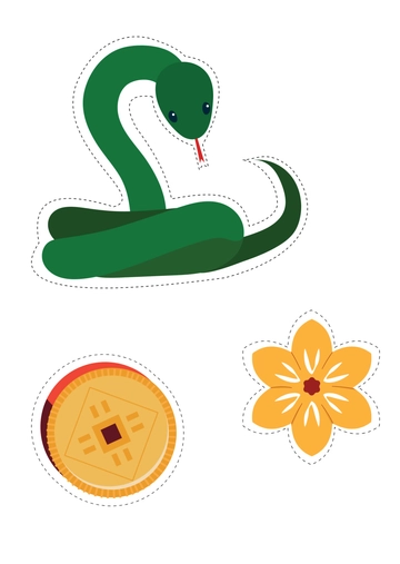 Free Snake Year Cut Out Template to Edit Online
